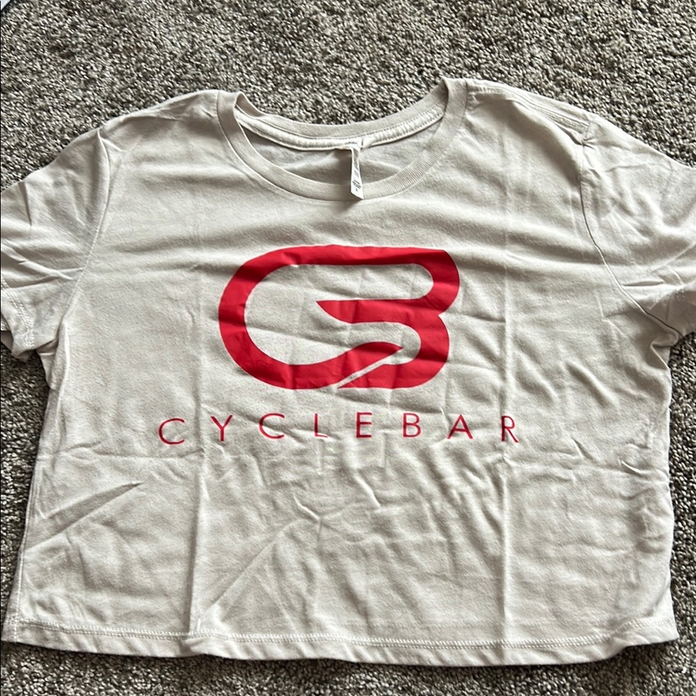 CycleBar Crop T-Shirt - Tan and Red